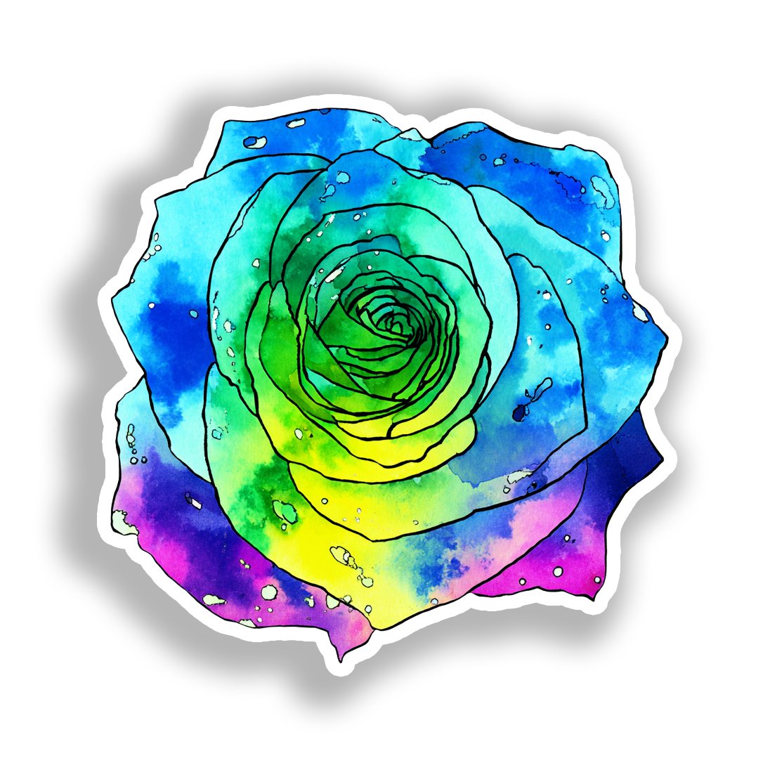 Rose Flower Vinyl Decal Sticker for Car, Laptop, Tumbler and more # A019239-4" x 4"