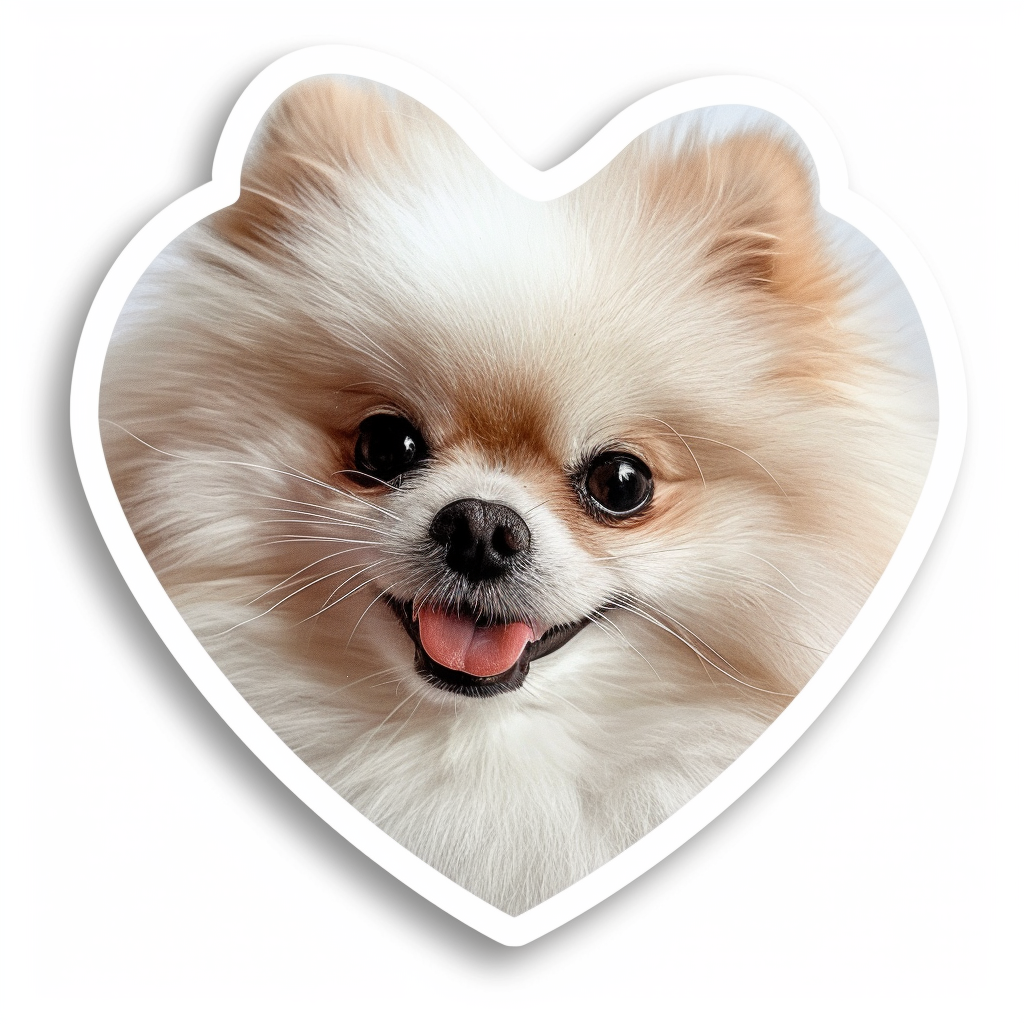 Sticker of a Pomeranian Dog majestic Expressive surreal Heartcore Vinyl Decal Sticker for Car, Laptop, Tumbler and more # F014090