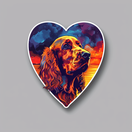 Cocker Spaniel Dog majestic Expressive surreal Vinyl Decal Sticker for Car, Laptop, Tumbler and more # F019755-4" x 4"