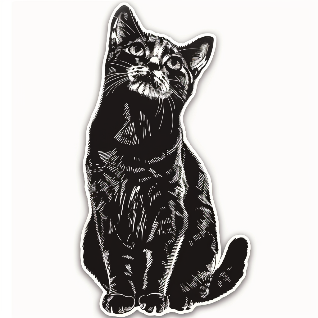 American Shorthair Cat majestic Expressive surreal Vinyl Decal Sticker for Car, Laptop, Tumbler and more # F018595