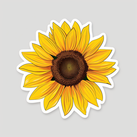 Sunflower flower majestic Expressive surreal Vinyl Decal Sticker for Car, Laptop, Tumbler and more # F023018