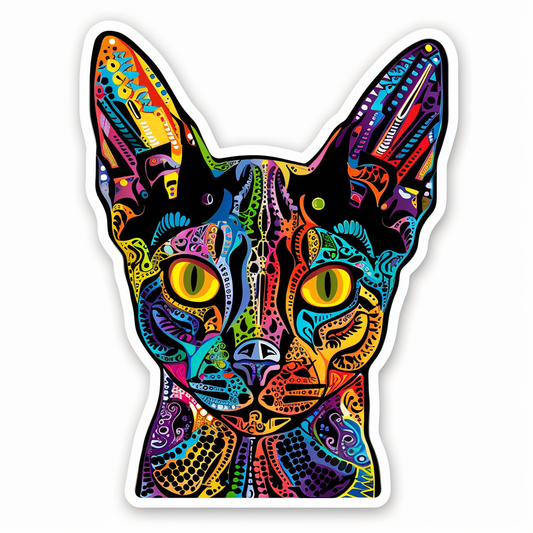 Abyssinian Cat astronaut majestic Expressive surreal Vinyl Decal Sticker for Car, Laptop, Tumbler and more # F021058-4" x 4"