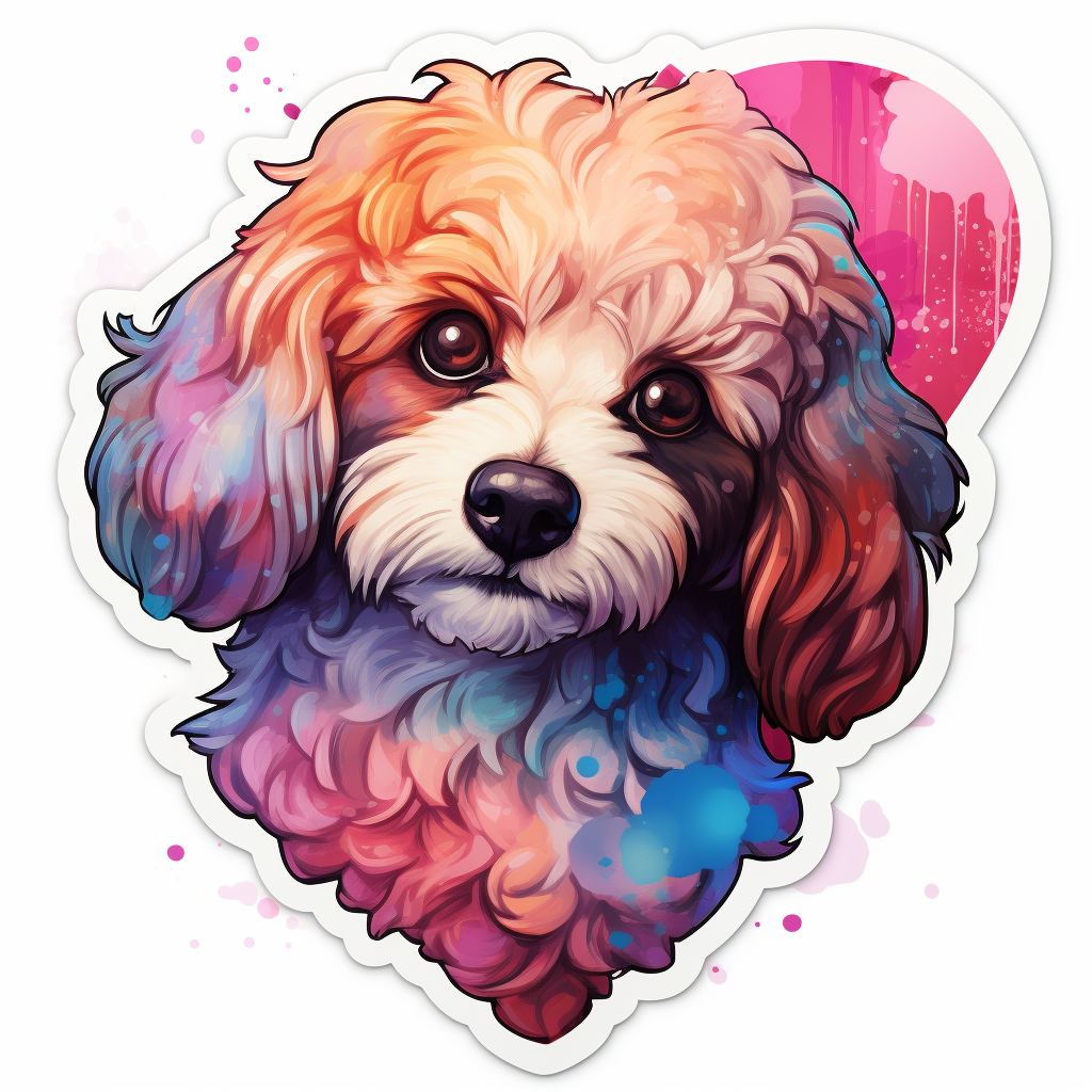 Poodle dog Heartcore Vinyl Decal Sticker for Car, Laptop, Tumbler and more # F012257