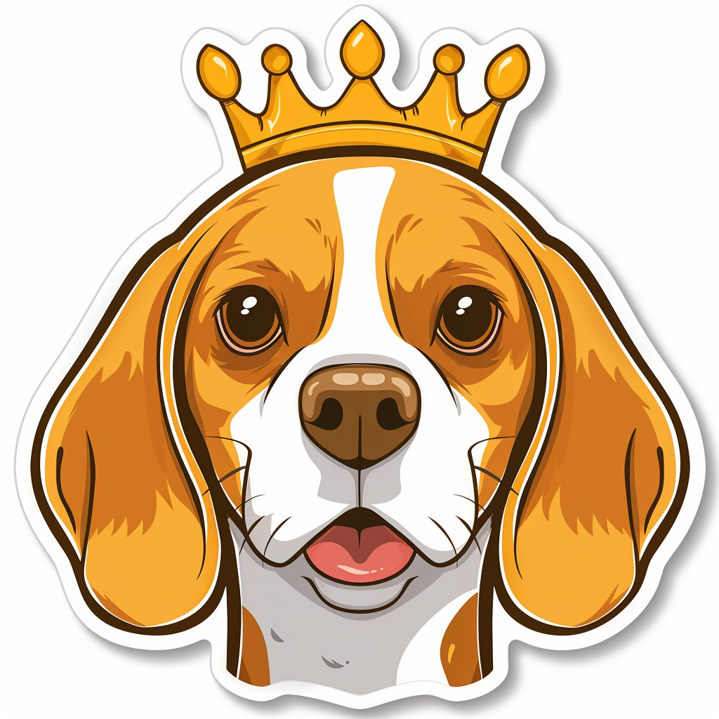 Beagle dog crowned Vinyl Decal Sticker for Car, Laptop, Tumbler and more # F011861