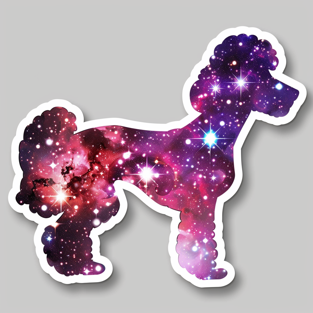 Poodle Dog galaxy Vinyl Decal Sticker for Car, Laptop, Tumbler and more # F012379