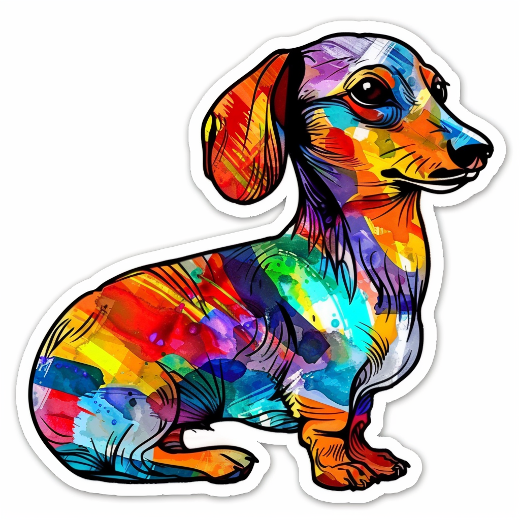 Dachshund Dog cartoon Vinyl Decal Sticker for Car, Laptop, Tumbler and more # F012933