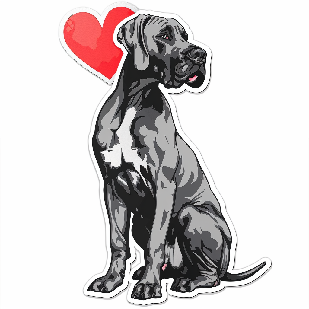 Adorable Great Dane Dog Expressive surreal Vinyl Decal Sticker for Car, Laptop, Tumbler and more # F018042