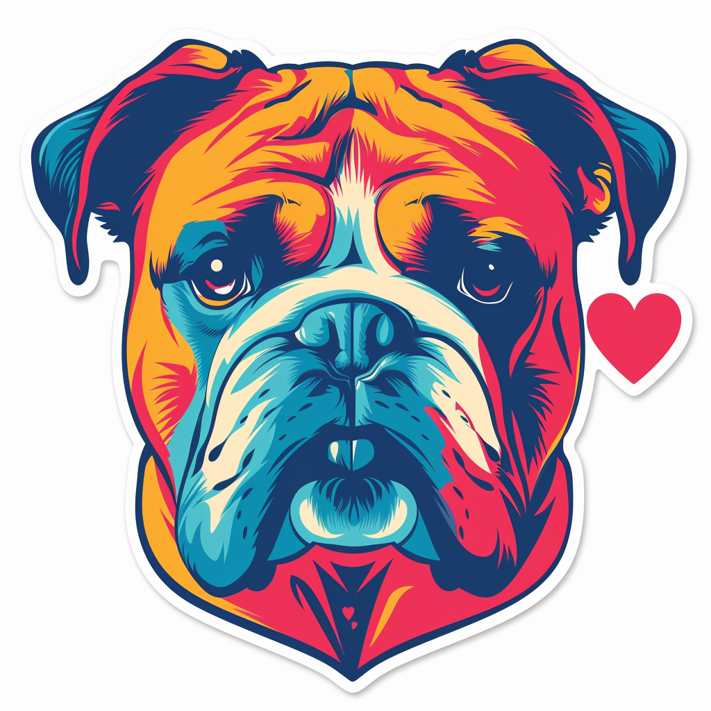 Bulldog Dog majestic Expressive surreal Vinyl Decal Sticker for Car, Laptop, Tumbler and more # F017455