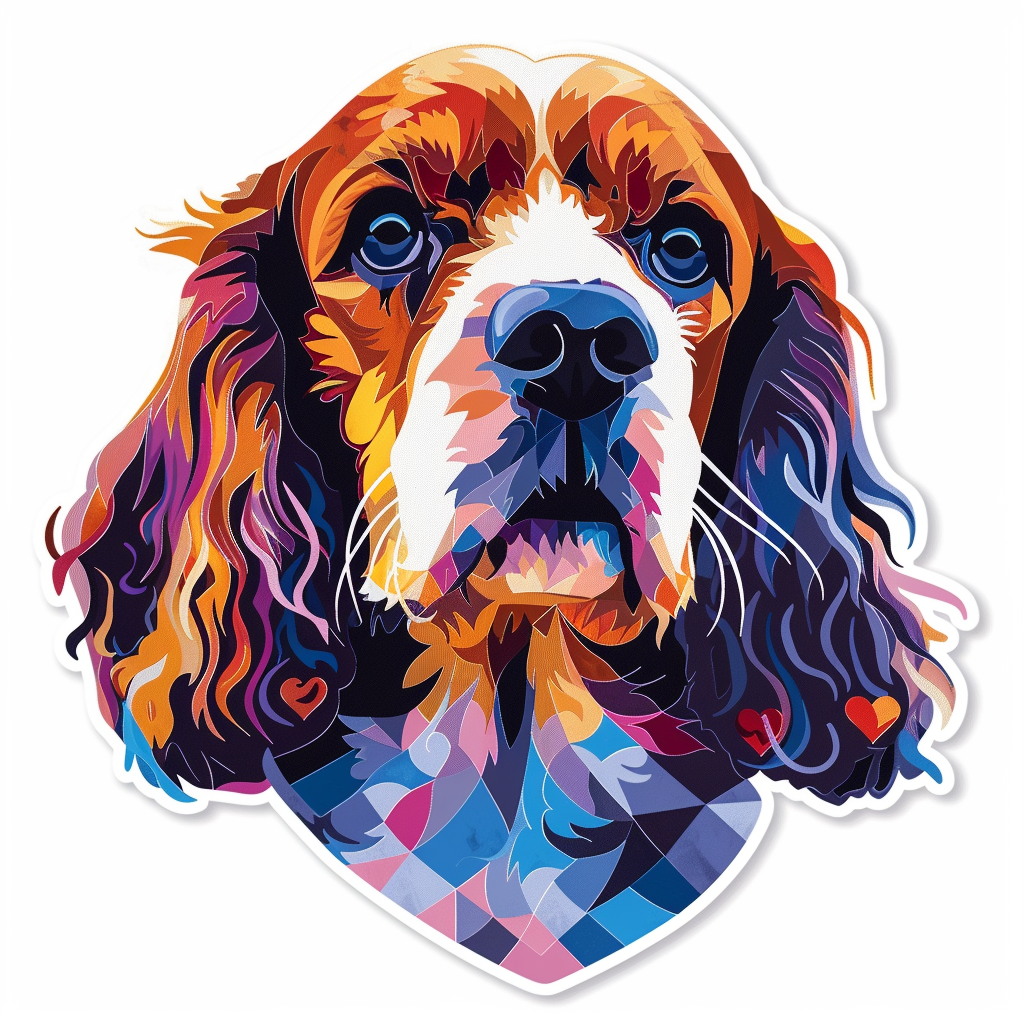Cocker Spaniel Dog majestic Expressive surreal Vinyl Decal Sticker for Car, Laptop, Tumbler and more # F019735-4" x 4"
