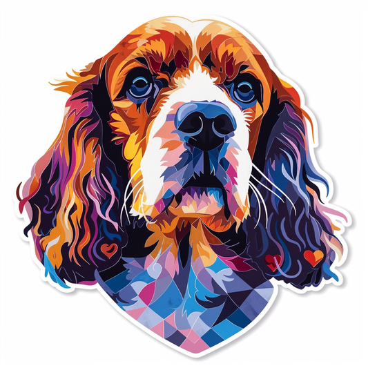 Cocker Spaniel Dog majestic Expressive surreal Vinyl Decal Sticker for Car, Laptop, Tumbler and more # F019735-4" x 4"