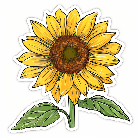 Sunflower flower majestic Expressive surreal Vinyl Decal Sticker for Car, Laptop, Tumbler and more # F022981