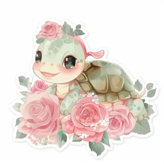 turtle majestic Expressive surreal Vinyl Decal Sticker for Car, Laptop, Tumbler and more # F022129-4" x 4"