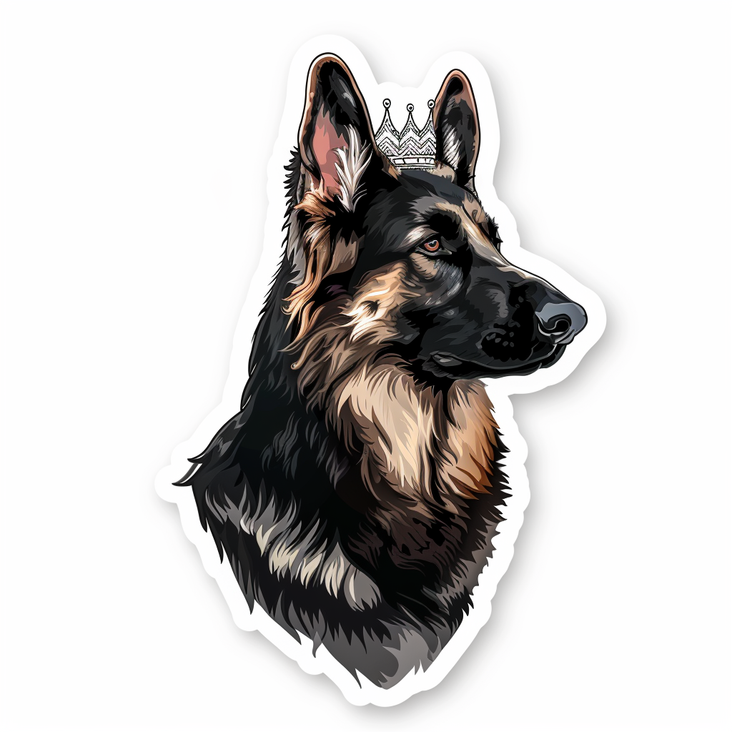 German Shepherd Dog crowned Vinyl Decal Sticker for Car, Laptop, Tumbler and more # F011516