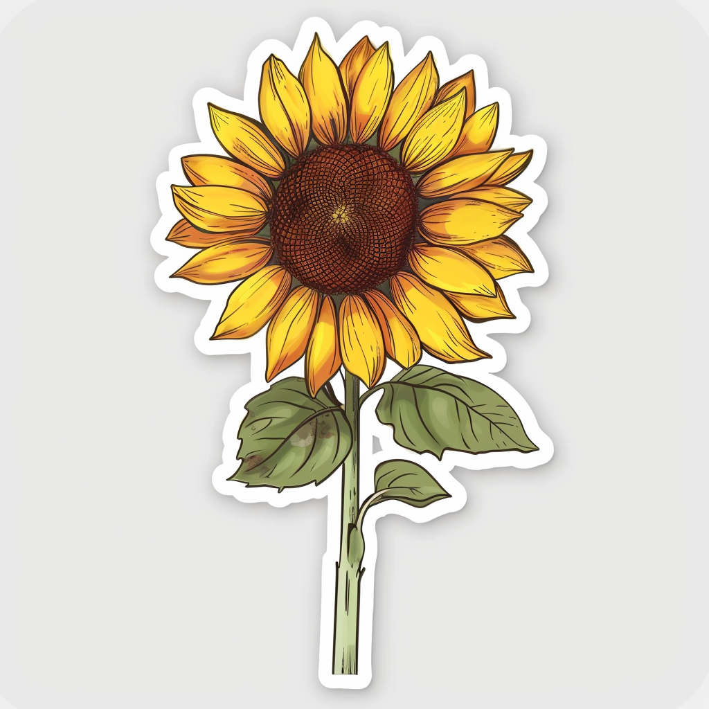Sunflower flower majestic Expressive surreal Vinyl Decal Sticker for Car, Laptop, Tumbler and more # F023161
