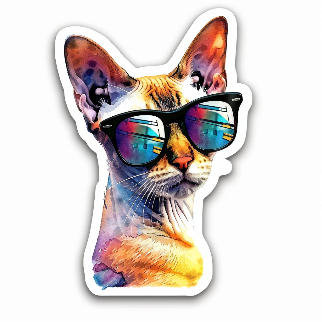 Burmese Cat wearing sunglasses Vinyl Decal Sticker for Car, Laptop, Tumbler and more # F010979