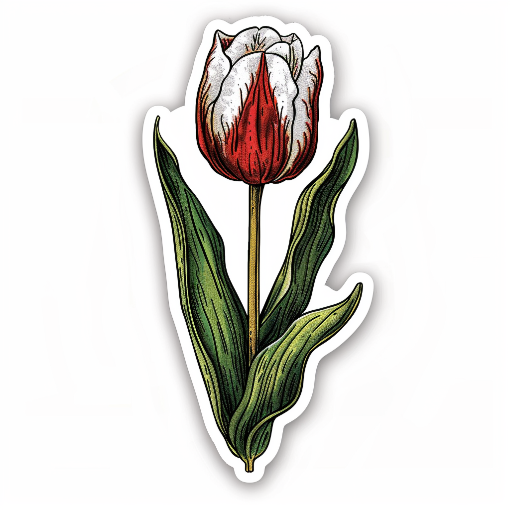 Sticker of a Tulip flower Vinyl Decal Sticker for Car, Laptop, Tumbler and more # F023404