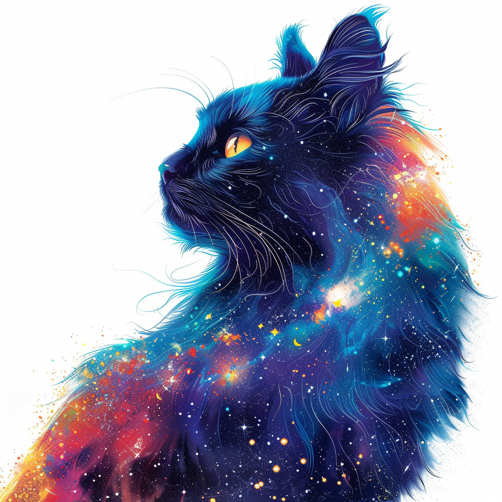 Persian Cat galaxy majestic Expressive surreal Vinyl Decal Sticker for Car, Laptop, Tumbler and more # F016283