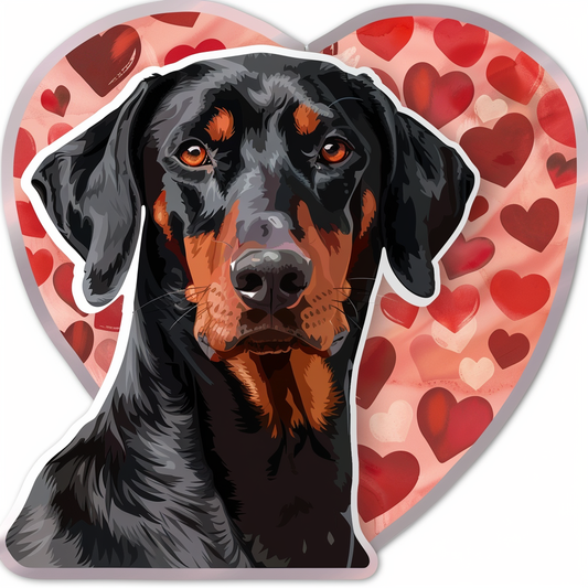 Doberman Pinscher Dog majestic Expressive surreal Vinyl Decal Sticker for Car, Laptop, Tumbler and more # F019576-4" x 4"