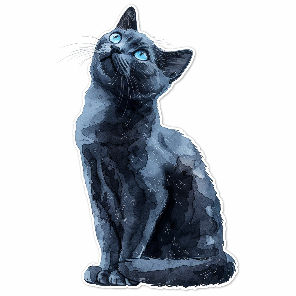 Russian Blue cat Vinyl Decal Sticker for Car, Laptop, Tumbler and more # F07899