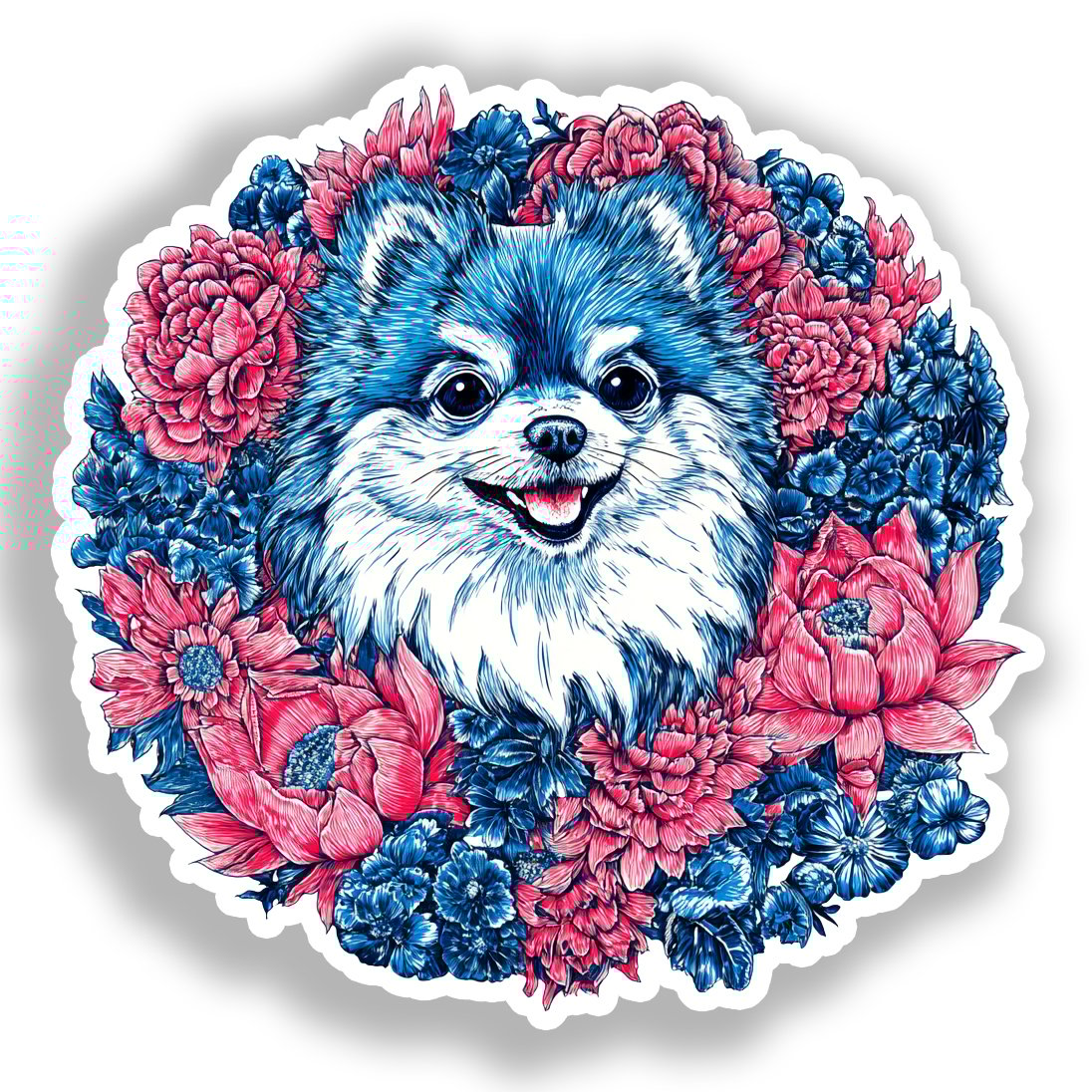 Pomeranian Dog Vinyl Decal Sticker for Car, Laptop, Tumbler and more # A017362-4" x 4"