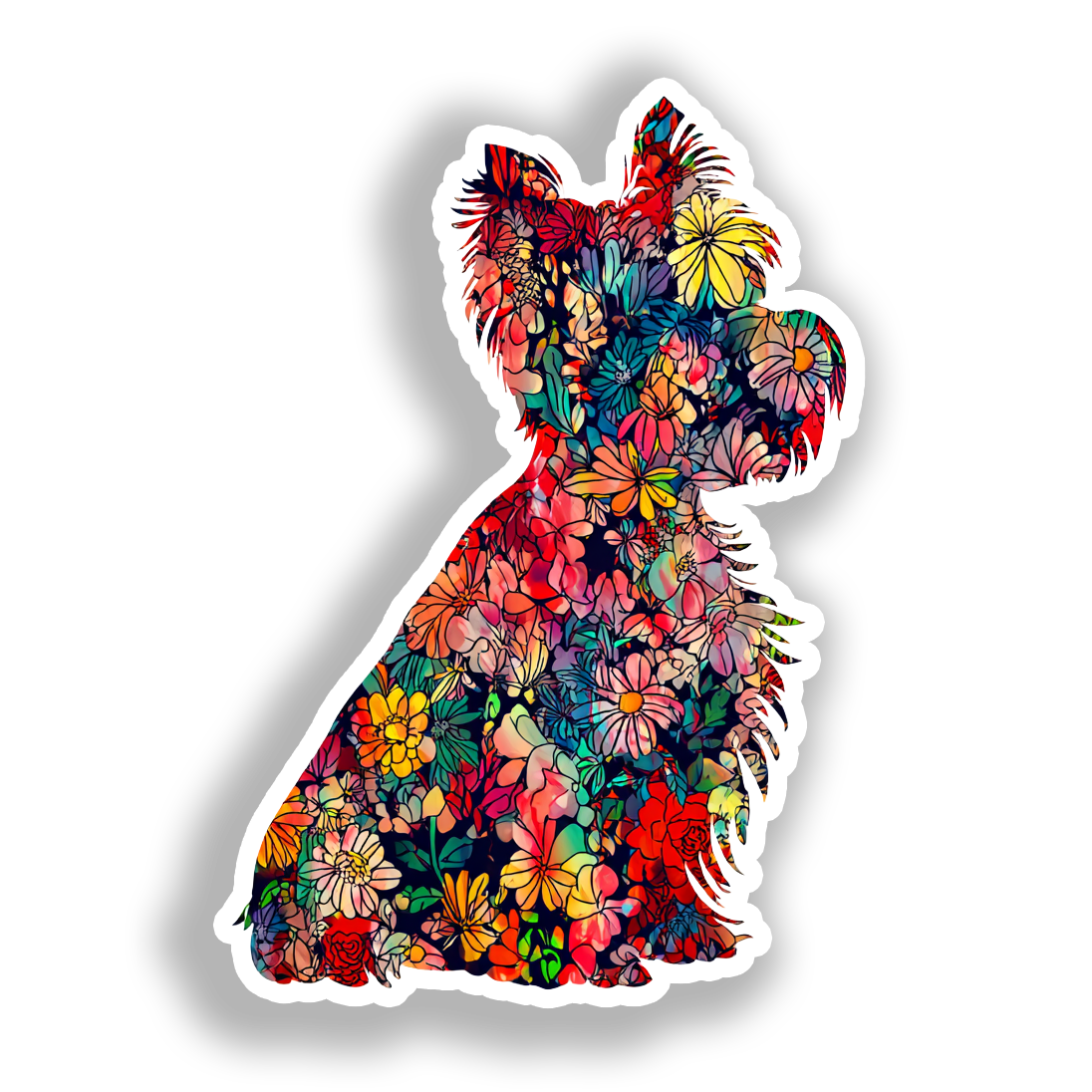 Yorkshire Terrier Dog Vinyl Decal Sticker for Car, Laptop, Tumbler and more # A017150-4" x 4"