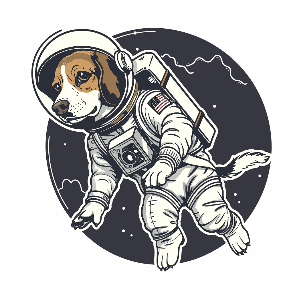 Beagle dog astronaut Vinyl Decal Sticker for Car, Laptop, Tumbler and more # F011940