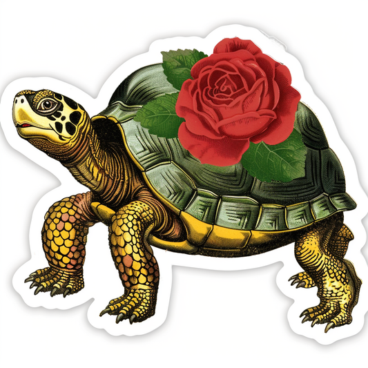 turtle majestic Expressive surreal Vinyl Decal Sticker for Car, Laptop, Tumbler and more # F022088-4" x 4"