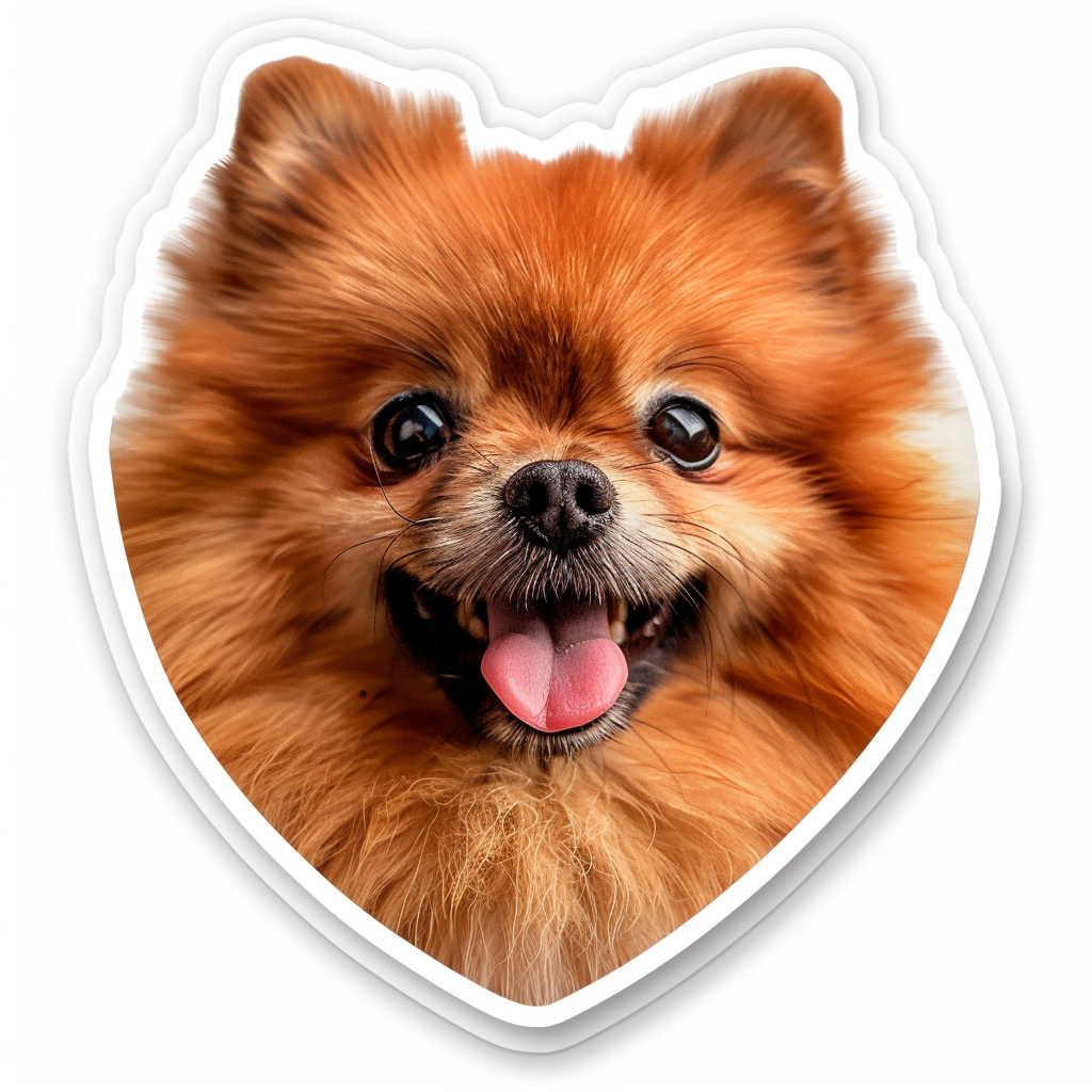 Sticker of a Pomeranian Dog majestic Expressive surreal Heartcore Vinyl Decal Sticker for Car, Laptop, Tumbler and more # F014087