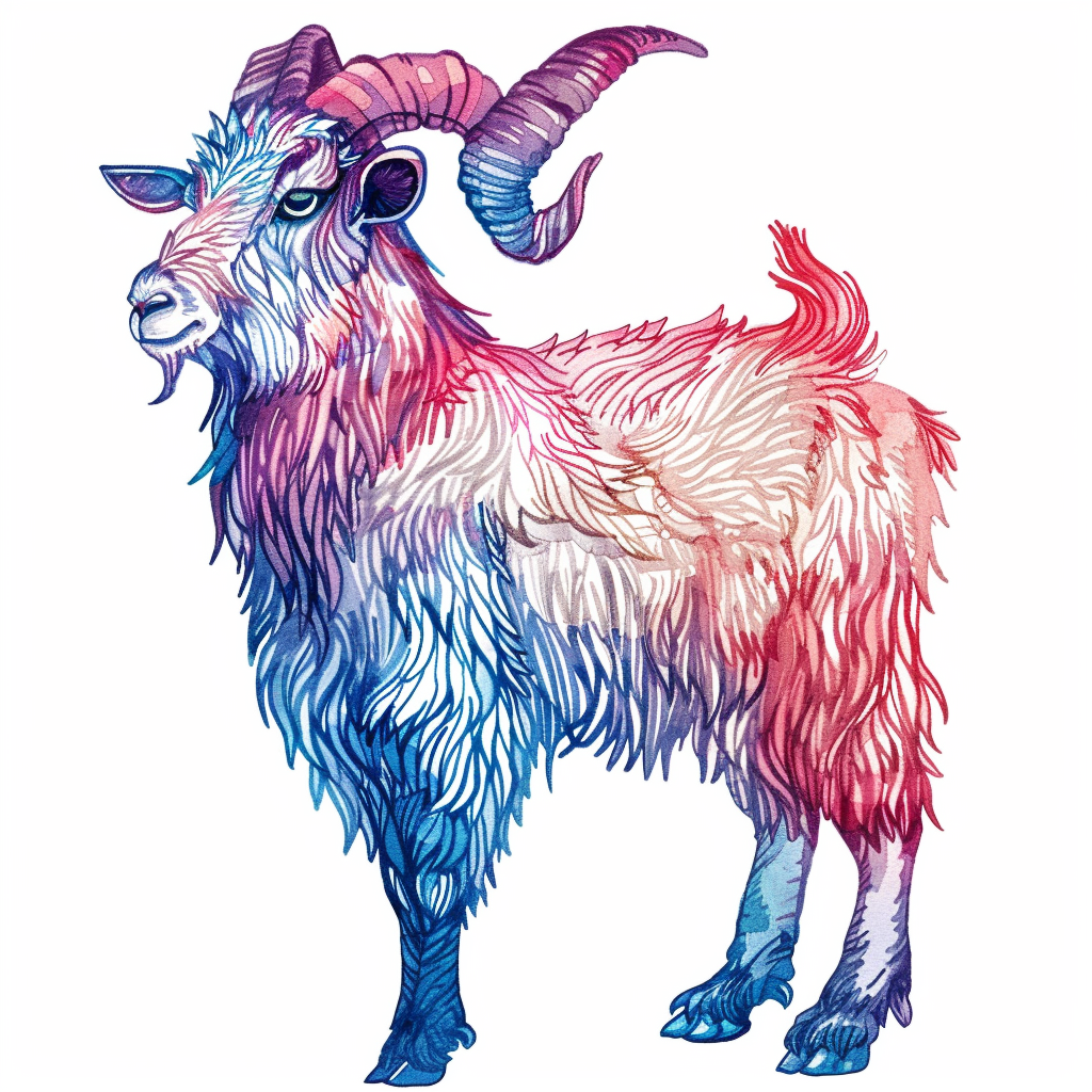 Goat majestic Expressive surreal Vinyl Decal Sticker for Car, Laptop, Tumbler and more # F020434-4" x 4"