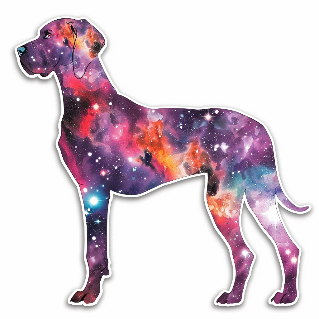 Adorable Great Dane Dog Expressive surreal Vinyl Decal Sticker for Car, Laptop, Tumbler and more # F017972