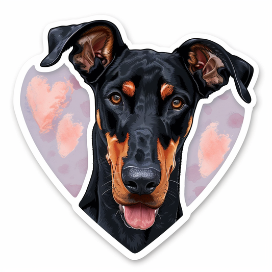 Doberman Pinscher Dog majestic Expressive surreal Vinyl Decal Sticker for Car, Laptop, Tumbler and more # F019537-4" x 4"