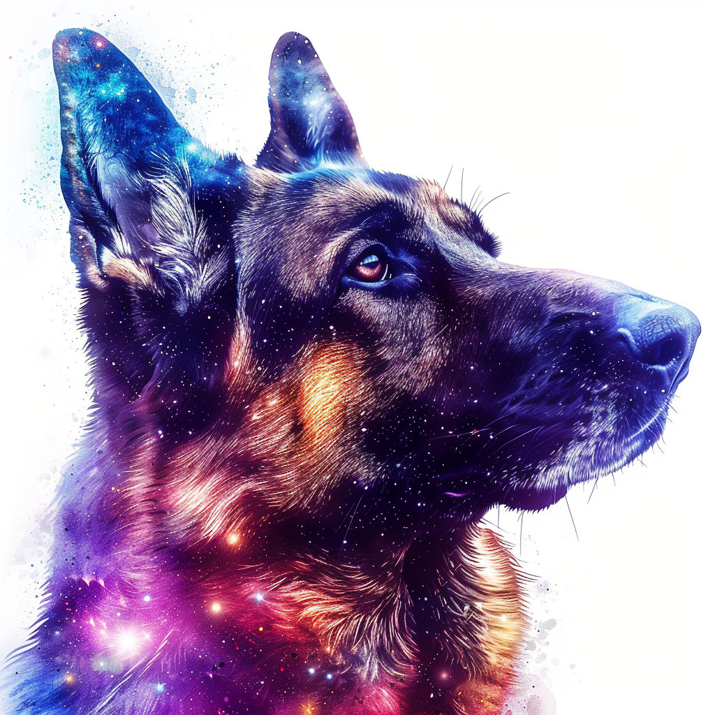 German Shepherd Dog galaxy Vinyl Decal Sticker for Car, Laptop, Tumbler and more # F011279