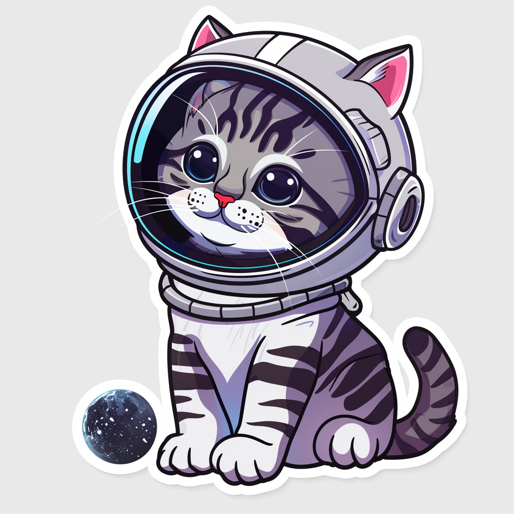 Cute and Adorable American Shorthair Expressive surreal Vinyl Decal Sticker for Car, Laptop, Tumbler and more # F018785