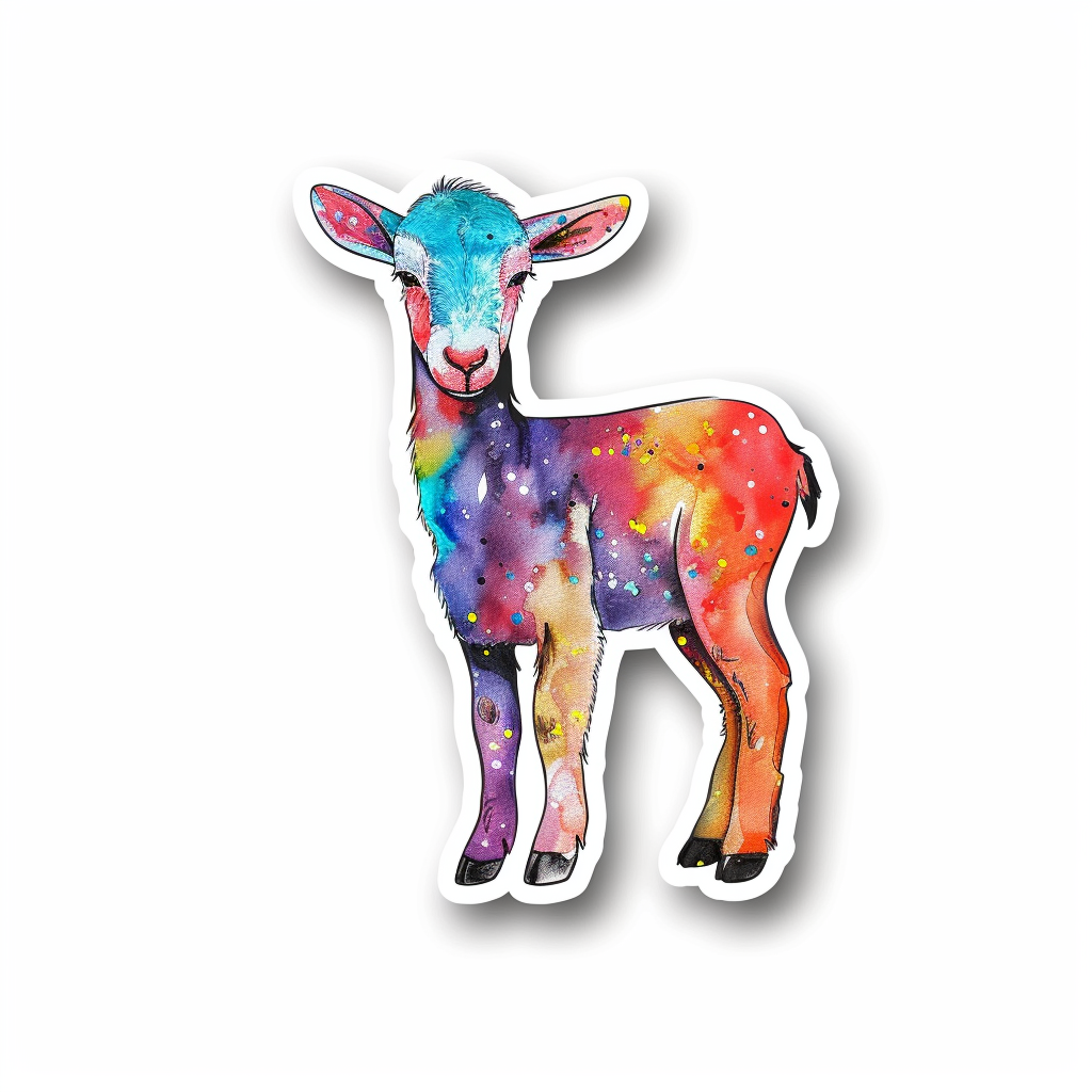 Goat majestic Expressive surreal Vinyl Decal Sticker for Car, Laptop, Tumbler and more # F020465-4" x 4"