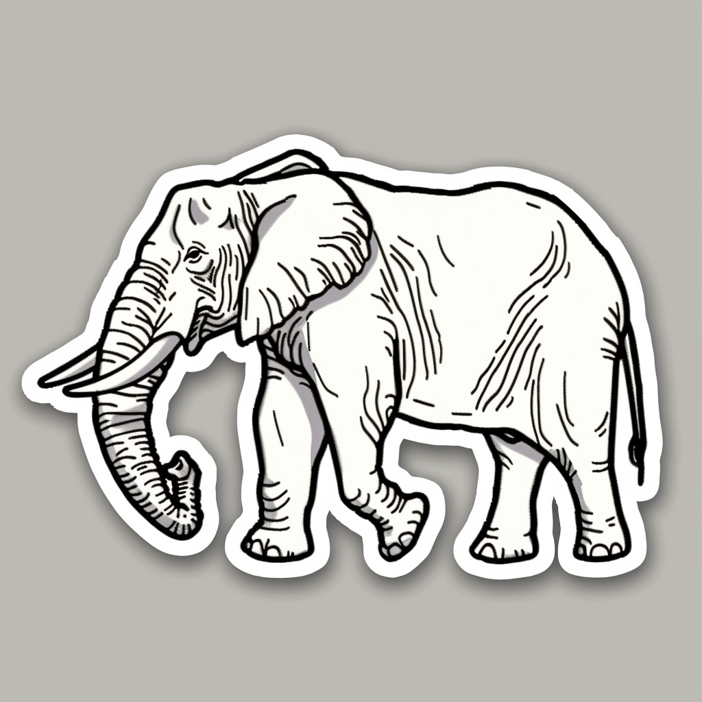 Elephant Expressive surreal Vinyl Decal Sticker for Car, Laptop, Tumbler and more # F022197-4" x 4"
