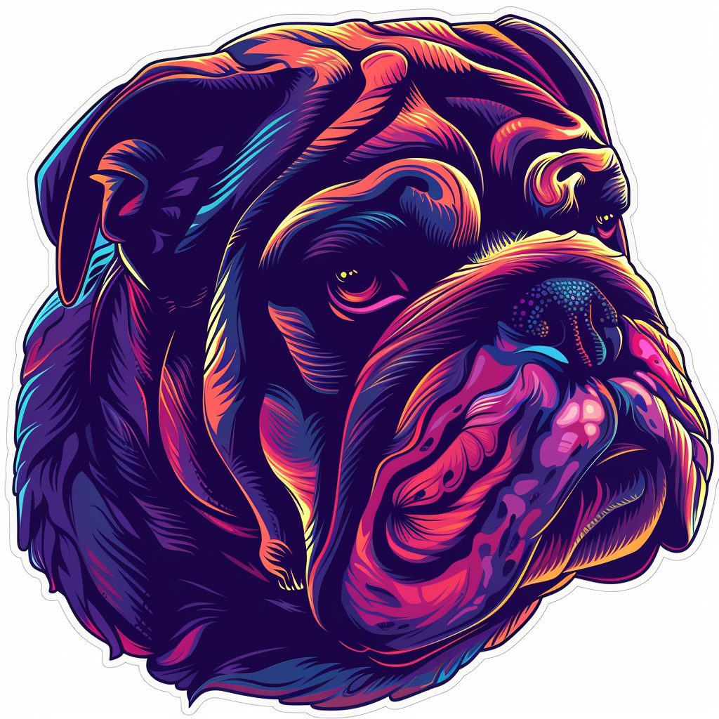 Bulldog Dog majestic Expressive surreal Vinyl Decal Sticker for Car, Laptop, Tumbler and more # F017400