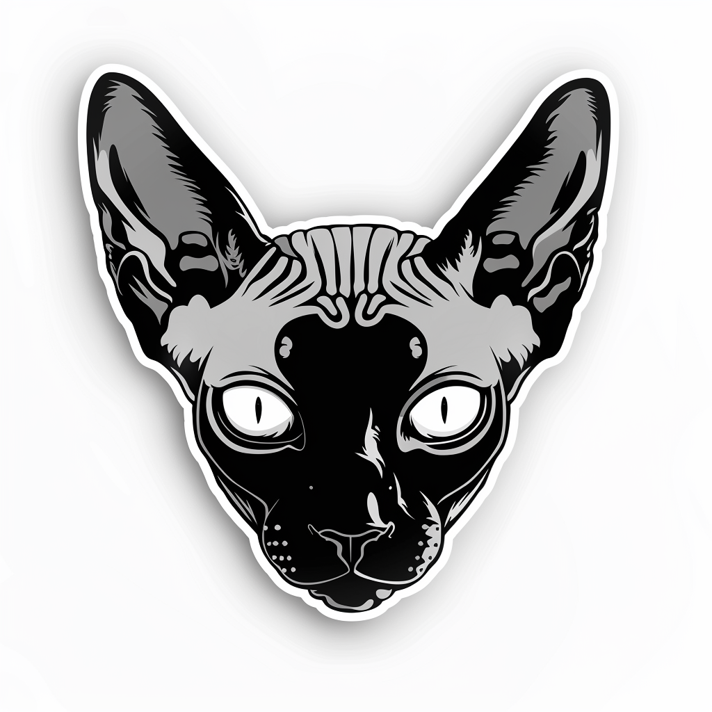Sphynx Cat Vinyl Decal Sticker for Car, Laptop, Tumbler and more # F010083