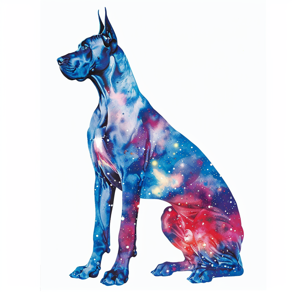 Great Dane Dog Expressive surreal Vinyl Decal Sticker for Car, Laptop, Tumbler and more # F022781