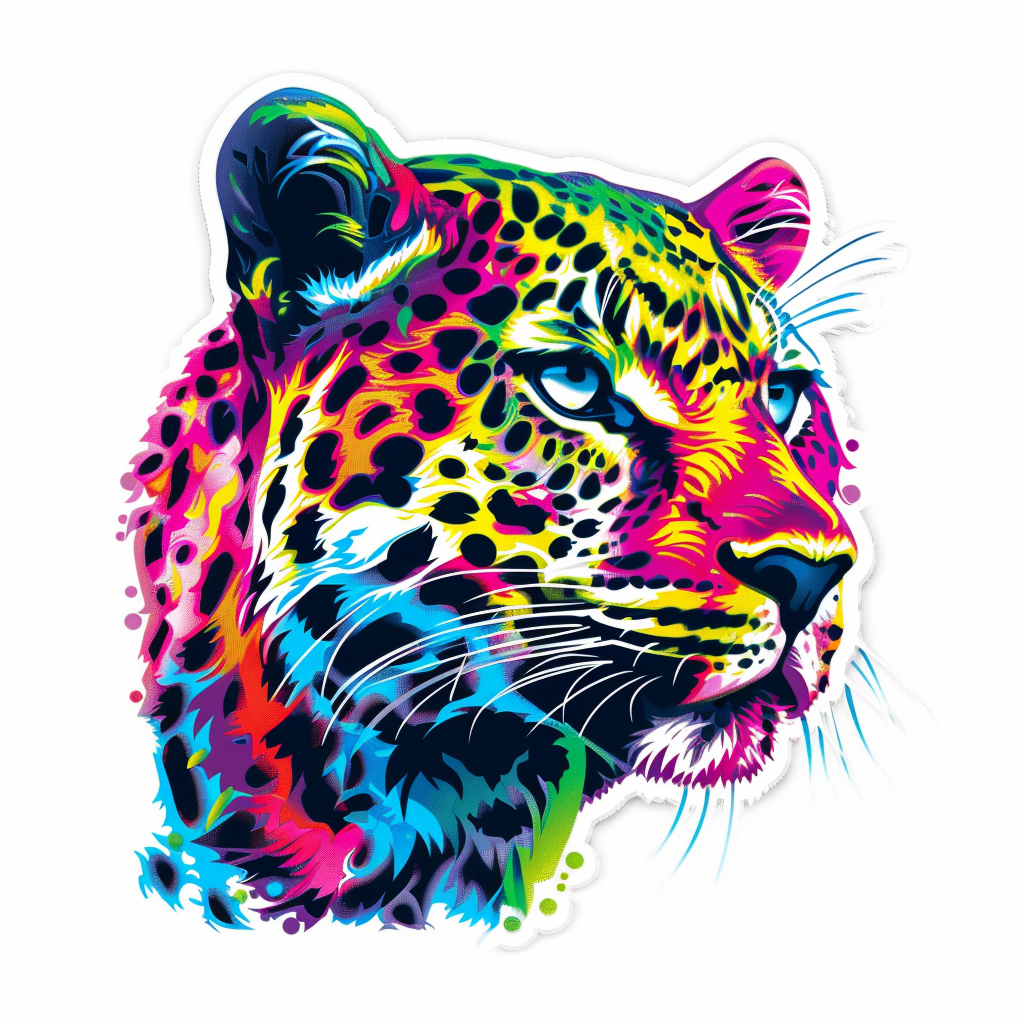 Leopard majestic Expressive surreal Vinyl Decal Sticker for Car, Laptop, Tumbler and more # F022566
