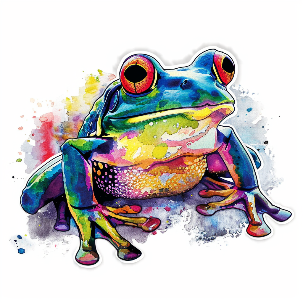 Sticker of a Frog majestic Expressive surreal Vinyl Decal Sticker for Car, Laptop, Tumbler and more # F015823