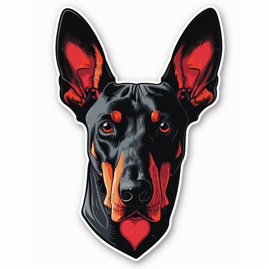 Doberman Pinscher Dog majestic Expressive surreal Vinyl Decal Sticker for Car, Laptop, Tumbler and more # F019519-4" x 4"