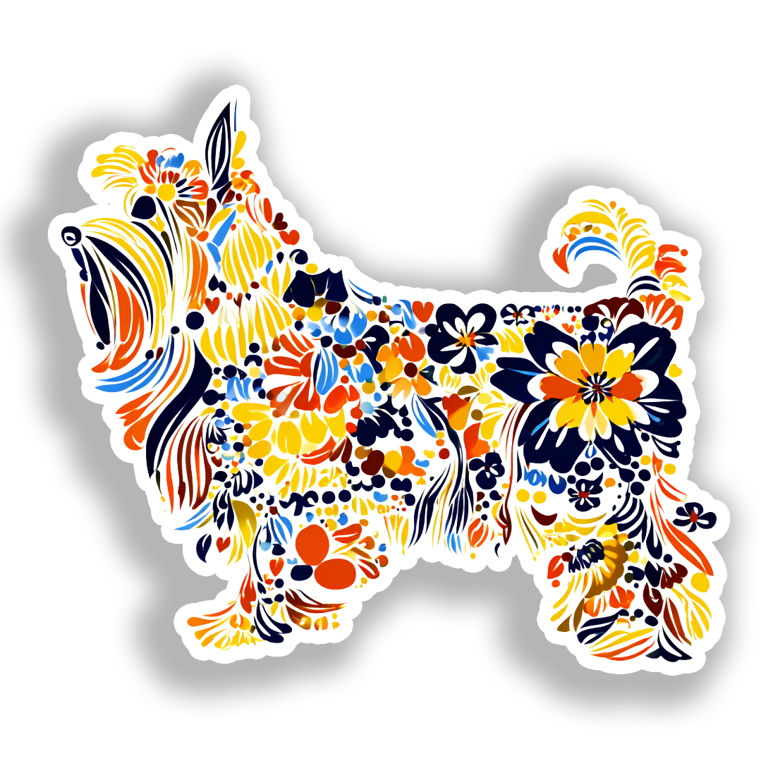 Yorkshire Terrier Dog Vinyl Decal Sticker for Car, Laptop, Tumbler and more # A017149-4" x 4"