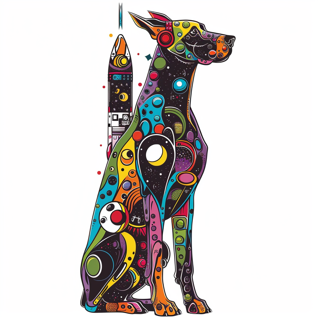 Great Dane Dog Expressive surreal Vinyl Decal Sticker for Car, Laptop, Tumbler and more # F022674