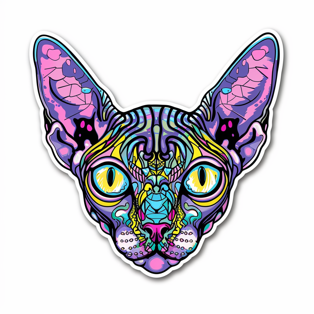 Sphynx Cat Vinyl Decal Sticker for Car, Laptop, Tumbler and more # F07763