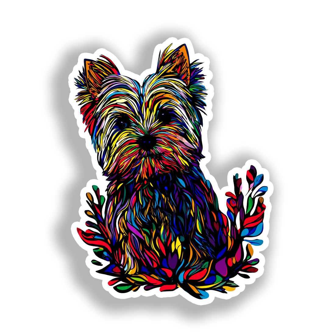 Yorkshire Terrier Dog Vinyl Decal Sticker for Car, Laptop, Tumbler and more # A017128-4" x 4"