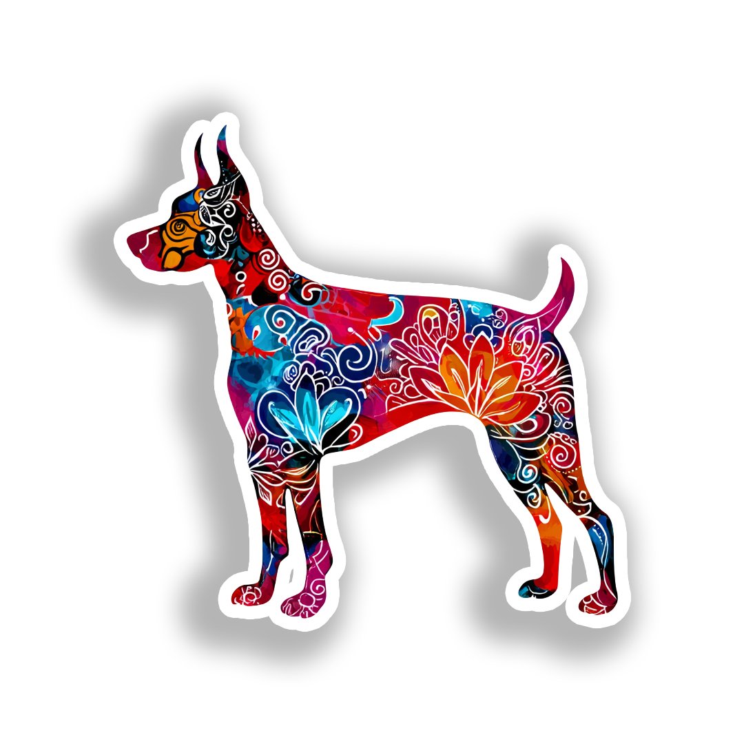 Doberman Pnscher Dog Vinyl Decal Sticker for Car, Laptop, Tumbler and more # A019670-4" x 4"