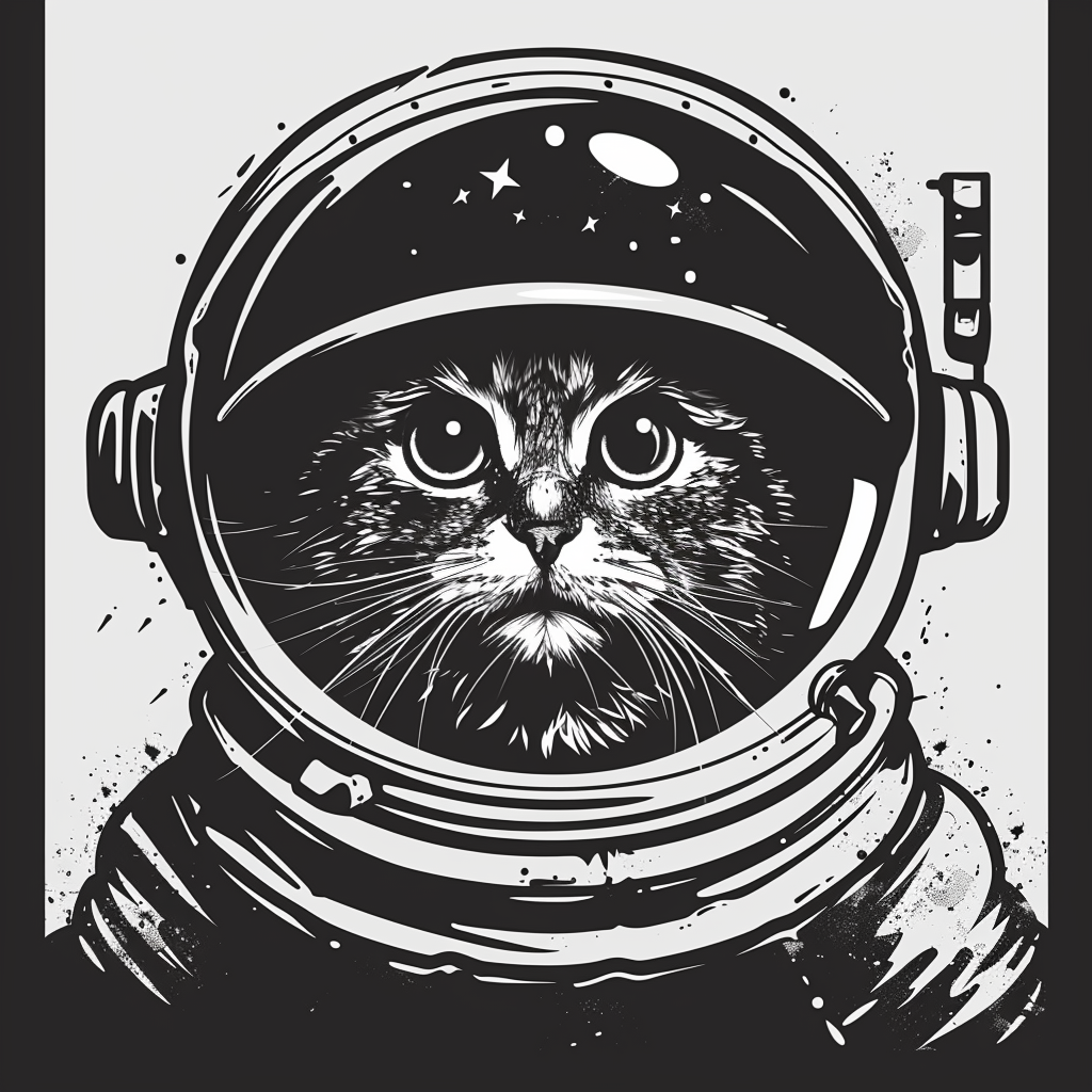 Astronaut Cat Vinyl Decal Sticker for Car, Laptop, Tumbler and more # F016075-4" x 4"