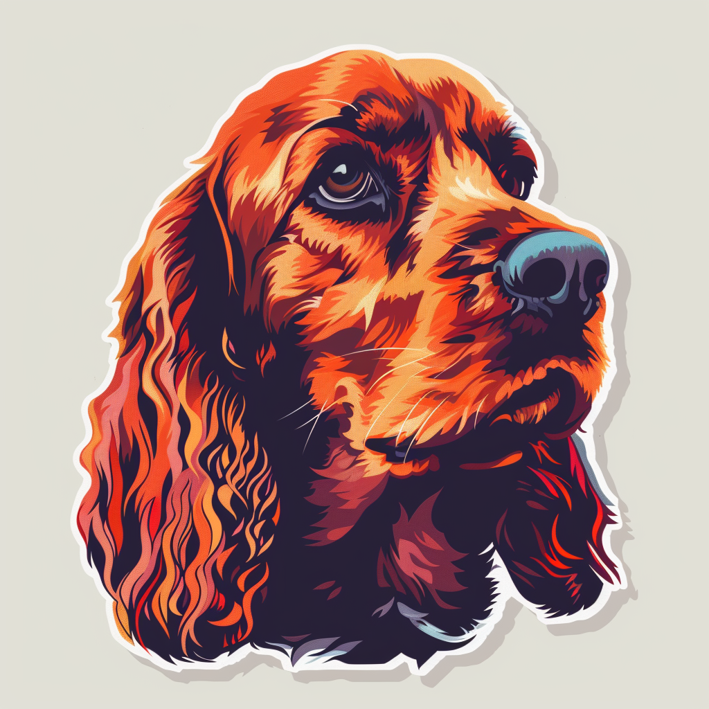 Sticker of a Cocker Spaniel Dog majestic Expressive surreal Vinyl Decal Sticker for Car, Laptop, Tumbler and more # F020147