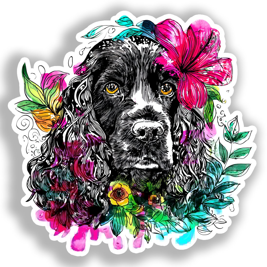 Cocker Spaniel Dog Vinyl Decal Sticker for Car, Laptop, Tumbler and more # A019769-4" x 4"