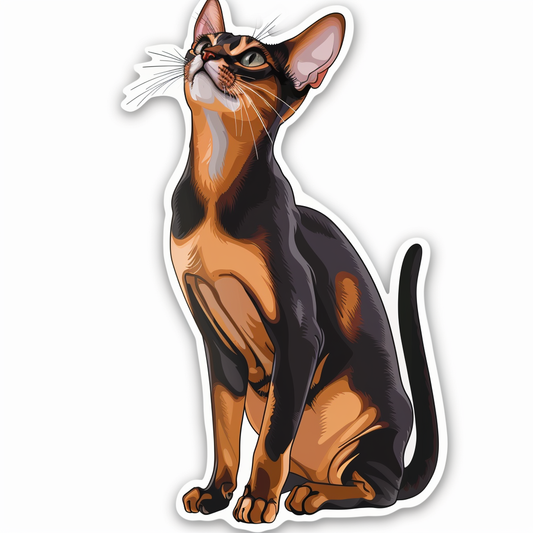 Abyssinian Cat astronaut majestic Expressive surreal Vinyl Decal Sticker for Car, Laptop, Tumbler and more # F021674-4" x 4"